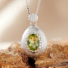 Women's Geometric Natural Amethytetine Pendant Necklace In S925 Sterling Silver With Gem And Crystal Design