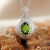 Women's Geometric Natural Amethytetine Pendant Necklace In S925 Sterling Silver With Gem And Crystal Design