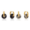 Women's Geometric Natural Stone Hoop Earrings In Stainless Steel With Plated Finish And Sophisticated Style