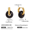 Women's Geometric Natural Stone Hoop Earrings In Stainless Steel With Plated Finish And Sophisticated Style