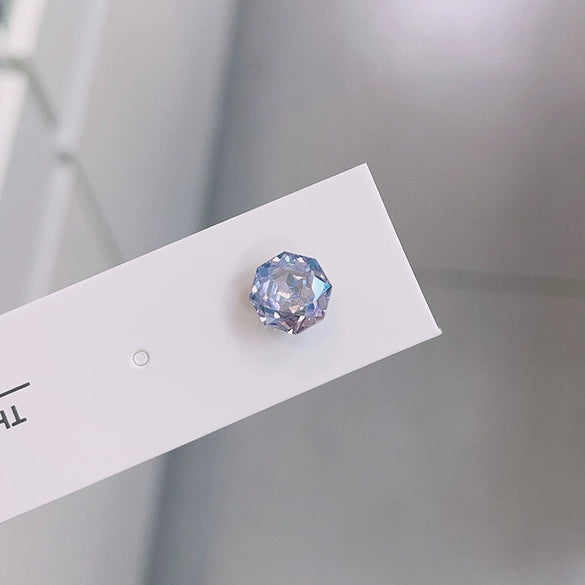 Women's Geometric Octagon Crystal Inlaid Metal Earrings Titanium Steel Screw Cartilage Ear Nail
