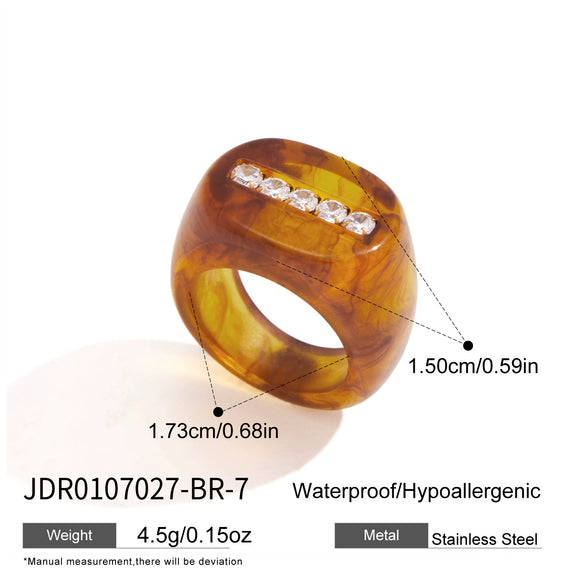 Women's Geometric Open Bangle Bracelet With Resin Diamond Accent Stainless Steel Plated Jewelry
