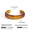 Women's Geometric Open Bangle Bracelet With Resin Diamond Accent Stainless Steel Plated Jewelry