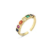 Women's Geometric Open Ring In Copper With Microinlaid Zircon And Goldplated Finish