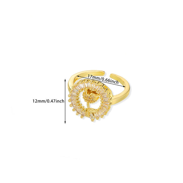 Women's Geometric Opening Ring Copper Stainless Steel Electroplating