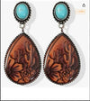 Women's Geometric Oval Leather Earrings With Copper Electroplated Finish And Stainless Steel Ear Needles Versatile Fashion Jewelry