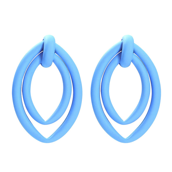 Women's Geometric Oval Metal Earrings With Electroplated Finish Irregular Minimalist Fashion Jewelry
