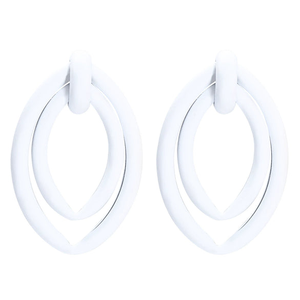 Women's Geometric Oval Metal Earrings With Electroplated Finish Irregular Minimalist Fashion Jewelry
