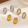Women's Geometric Oval Stainless Steel Electroplated Earrings