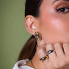 Women's Geometric Oval Stainless Steel Electroplated Earrings