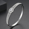 Women's Geometric Oval Zircon Bracelet Electroplated Copper Statement Jewelry Wholesale
