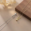 Women's Geometric Pattern S925 Sterling Silver Snake Bone Chain Necklace With Electroplating Design