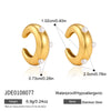 Women's Geometric Pearl Cshaped Stud Earrings In Stainless Steel With Titanium Steel Posts And Vacuum Pvd Gold Plating