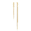 Women's Geometric Pearl Drop Earrings With Multilayer Gradient Long Tassels Stainless Steel And Titanium Steel Posts With Pvd Gold Plating