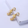 Women's Geometric Pearl Earrings In Gold Plated Copper Minimalist Fashion Jewelry For Wholesale