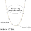 Women's Geometric Pearl Embellished Gold Plated Stainless Steel Necklace With Regular Chain