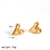 Women's Geometric Pearl Heart Shaped Stainless Steel Hoop Earrings With Pvd Real Gold Plated Finish And Unique Niche Style Design