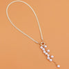 Women's Geometric Pearl Pendant Necklace With Electroplated Alloy Snake Bone Chain Fashion Jewelry