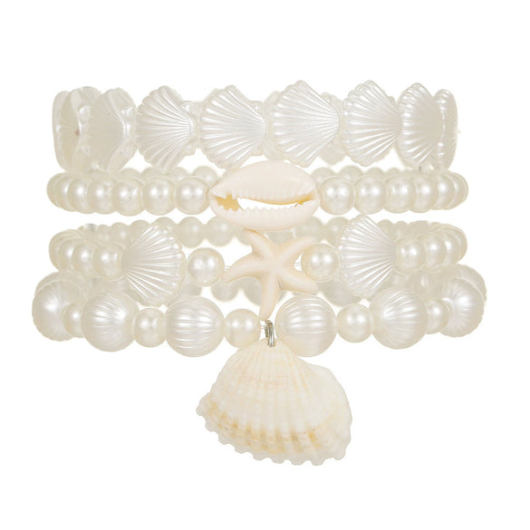 Women's Geometric Pearl Starfish Shell Bracelet