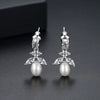 Women's Geometric Pearl Zircon And Shell Bead Earrings Electroplated Copper Fashion Jewelry