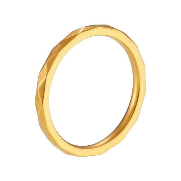 Women's Geometric Plaid Light Luxury 316L Stainless Steel Electroplated Multicut Diamond Ring