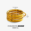 Women’s Geometric Plain Stainless Steel Ring With Electroplated Finish In Trendy Fashion Style