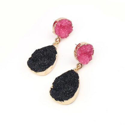 Womens Geometric Plastic Natural Stone  Resin Earrings Go190430120125