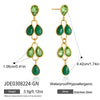 Women's Geometric Plated Stainless Steel Tassel Earrings Elegant Sparkling Statement Jewelry For Wholesale