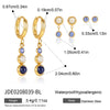 Women's Geometric Plated Stainless Steel Tassel Earrings Elegant Sparkling Statement Jewelry For Wholesale