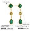 Women's Geometric Plated Stainless Steel Tassel Earrings Elegant Sparkling Statement Jewelry For Wholesale