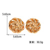 Women's Geometric Pleated Flower Earrings Electroplated Iron Floral Jewelry With Stainless Steel Posts Elegant Fashion Ear Accessories