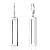 Women's Geometric Rectangular Alloy Pendant Earrings With Copper Posts Simple Fashion Electroplated Gold Tone Earrings