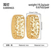 Women's Geometric Rectangular Hammered Iron Earrings With Electroplated Finish And Stainless Steel Ear Posts