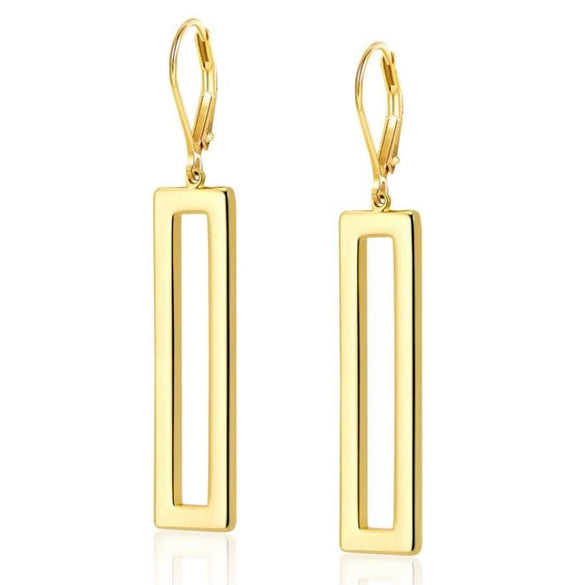 Women's Geometric Rectangular Paperclip Stud Earrings Copper With Stainless Steel Posts Electroplated Fashion Jewelry