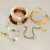 Women's Geometric Resin And Natural Stone Bracelet Uv Gold Plated Stainless Steel Hypoallergenic Fashion Jewelry