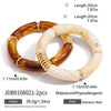 Women's Geometric Resin And Natural Stone Bracelet Uv Gold Plated Stainless Steel Hypoallergenic Fashion Jewelry
