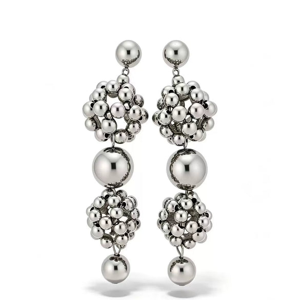 Women's Geometric Resin Ball Stud Earrings With Steel Posts Handmade Light Luxury Statement Jewelry