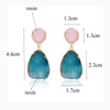 Women's Geometric Resin Earrings With Imitation Natural Stone Unique Fashion Statement Earrings