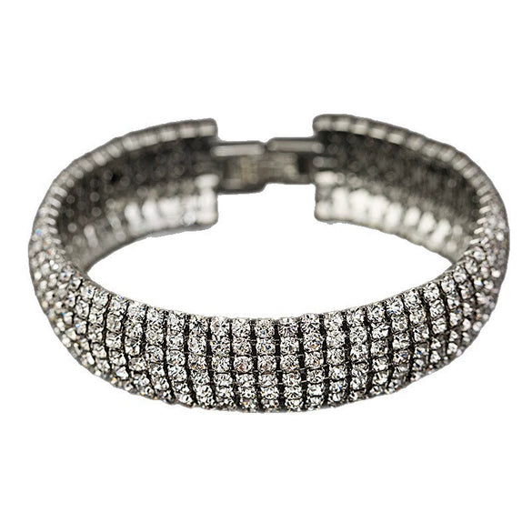 Women's Geometric Rhinestone Bracelet With Electroplated Diamond Style Classic Bridal Stage Jewelry