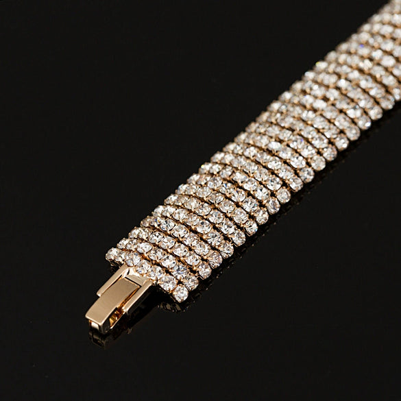 Women's Geometric Rhinestone Bracelet With Electroplated Diamond Style Classic Bridal Stage Jewelry