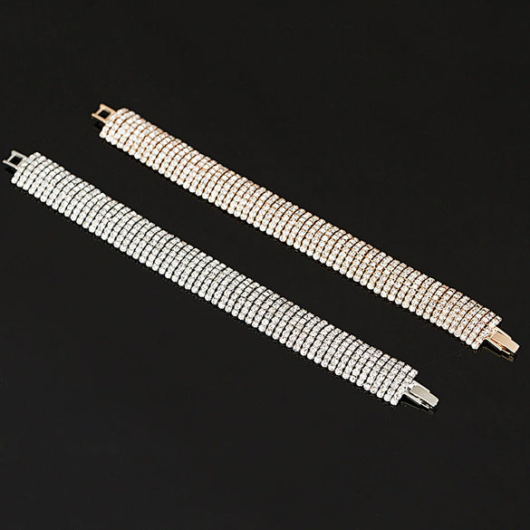 Women's Geometric Rhinestone Bracelet With Electroplated Diamond Style Classic Bridal Stage Jewelry