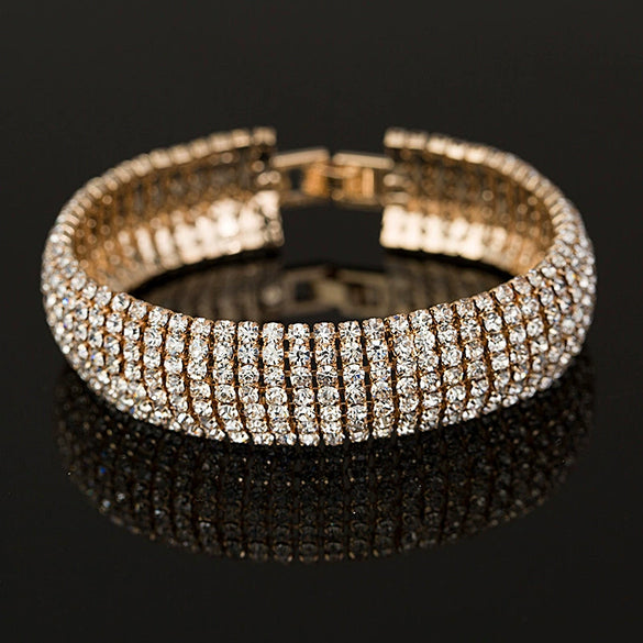 Women's Geometric Rhinestone Bracelet With Electroplated Diamond Style Classic Bridal Stage Jewelry