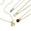 Women's Geometric Rhinestone Crystal Pendant Necklace In Stainless Steel With Vacuum Gold Plating And Lobster Clasp
