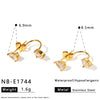 Women's Geometric Rhinestone Drop Earrings In Stainless Steel With Gold Tone Vacuum Plated Finish