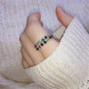 Women's Geometric Rhinestone Elastic Adjustable Ring Set Shiny Electroplated Fashion Statement Rings