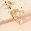 Women's Geometric Rhinestone Ring Electroplated Fashion Hand Jewelry With Modern Minimalist Style