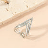 Women's Geometric Rhinestone Ring Electroplated Fashion Hand Jewelry With Modern Minimalist Style