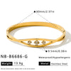 Women's Geometric Rhinestone Stainless Steel Bracelet With Gold Plated Finish And Colorfast Design