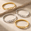 Women's Geometric Rhinestone Stainless Steel Bracelet With Gold Plated Finish And Colorfast Design