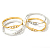 Women's Geometric Rhinestone Stainless Steel Bracelet With Gold Plated Finish And Colorfast Design